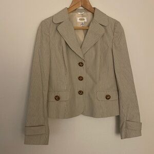 Talbots Striped Cotton Blazer